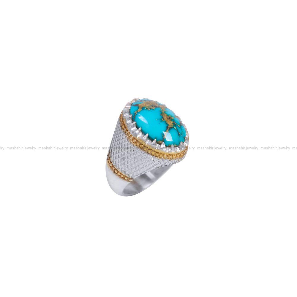 انگشتر فیروزه شجری مردانه کد 11859