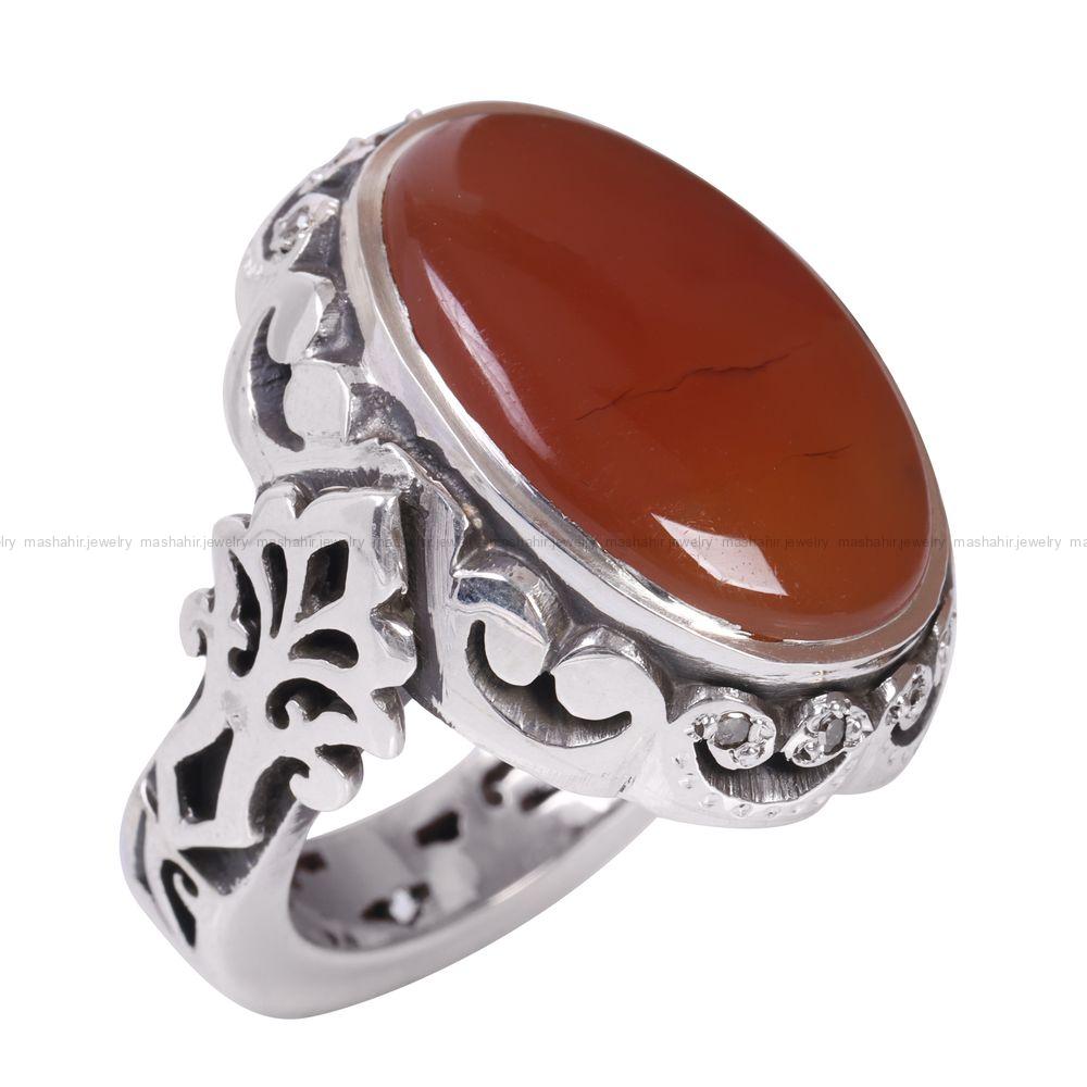 انگشتر عقیق یمن مردانه کد 11924