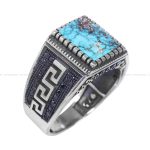 انگشتر فیروزه شجری مردانه کد 12028