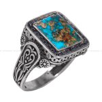 انگشتر فیروزه شجری مردانه کد 12038