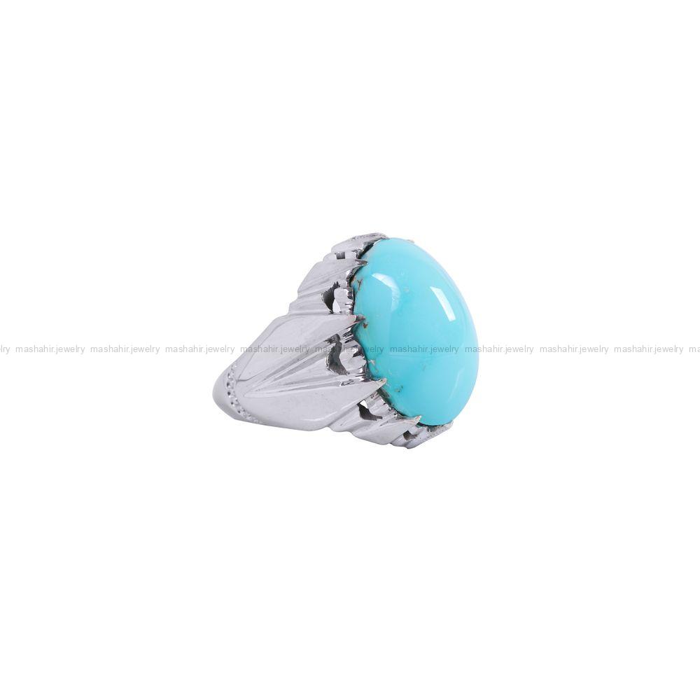انگشتر فیروزه عجمی مردانه کد 11690