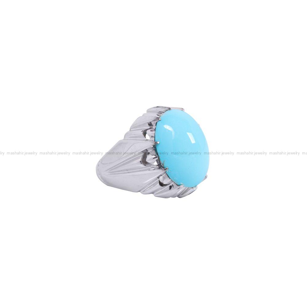 انگشتر فیروزه عجمی مردانه کد 11697