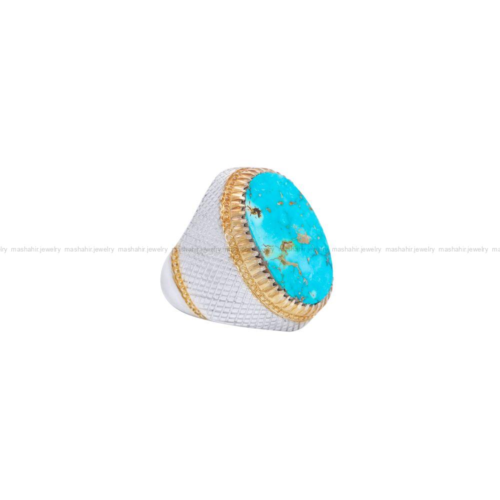 انگشتر فیروزه شجری مردانه کد 11872
