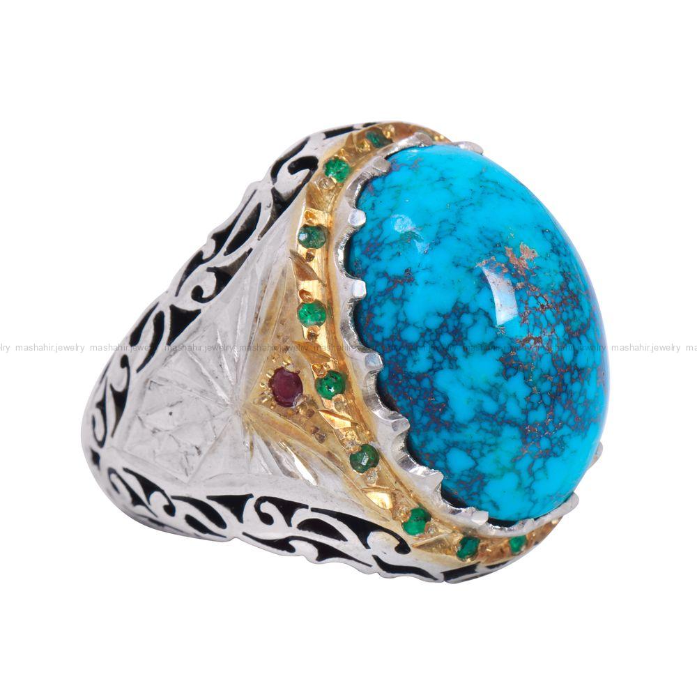 انگشتر فیروزه شجری مردانه کد 11916