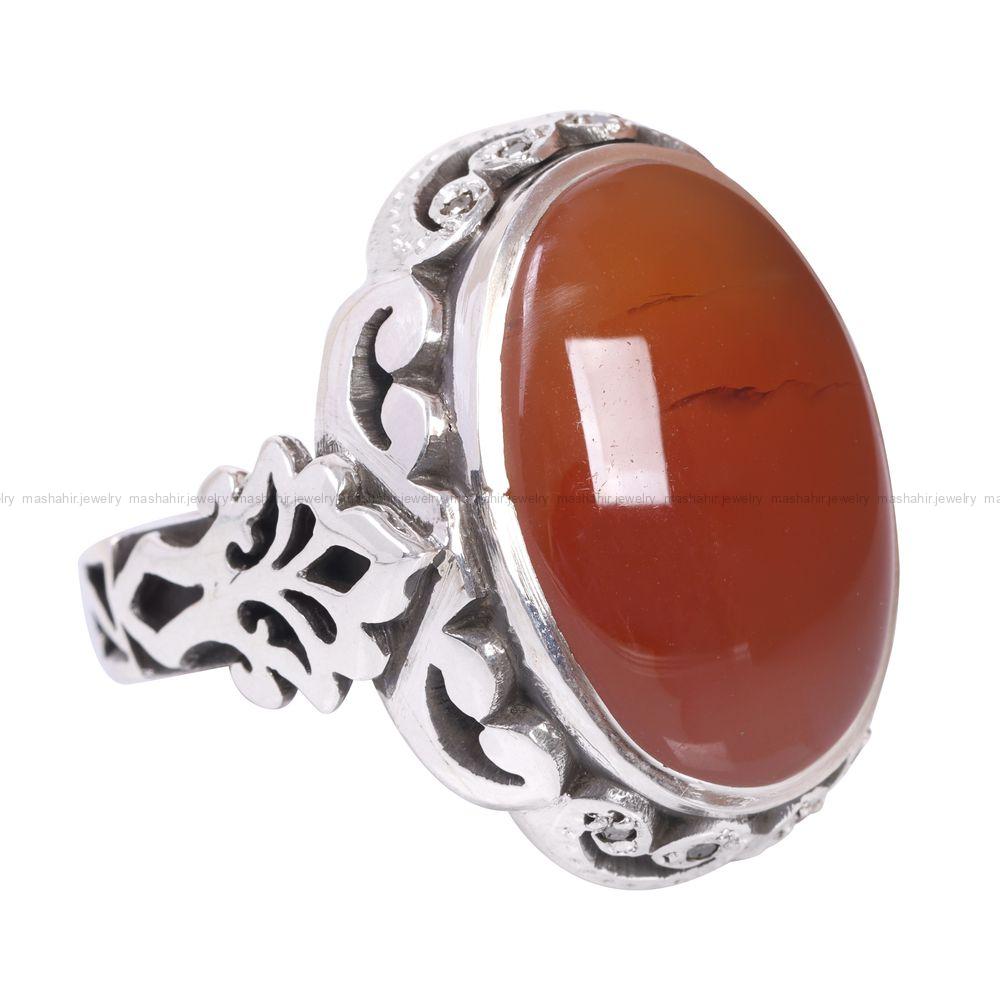 انگشتر عقیق یمن مردانه کد 11924