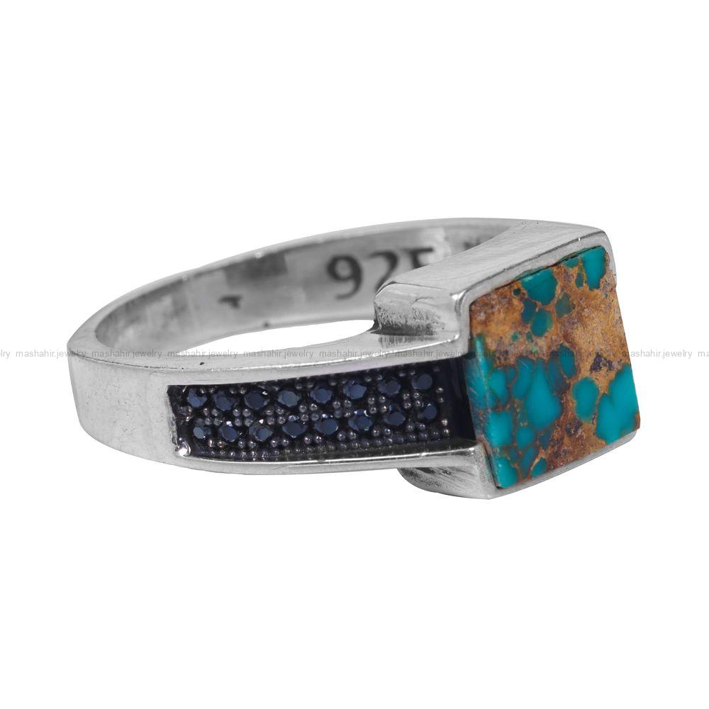 انگشتر فیروزه شجری مردانه کد 12021