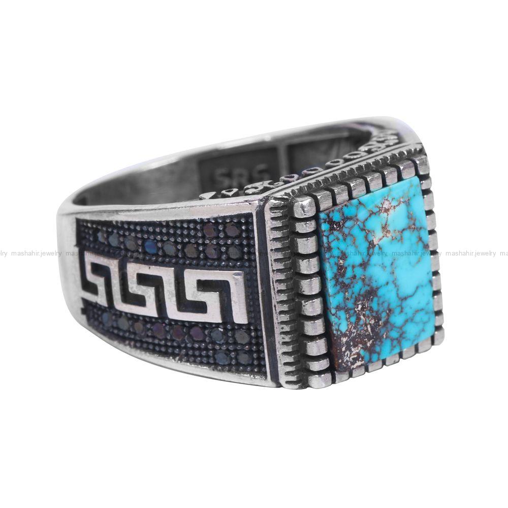 انگشتر فیروزه شجری مردانه کد 12028