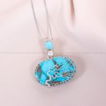 گردنبند فیروزه دست بافت زنانه کد 11301