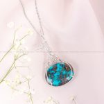 گردنبند فیروزه دست بافت زنانه کد 11304