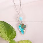 گردنبند فیروزه دست بافت زنانه کد 11317