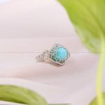 انگشتر فیروزه دست بافت زنانه کد 11320