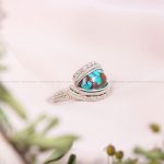 انگشتر فیروزه دست بافت زنانه کد 11337