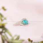 انگشتر فیروزه دست بافت زنانه کد 11338