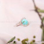 انگشتر فیروزه دست بافت زنانه کد 11340