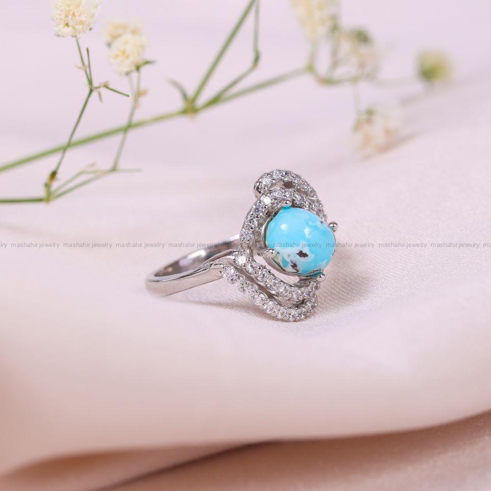 انگشتر فیروزه شجری زنانه کد 11434