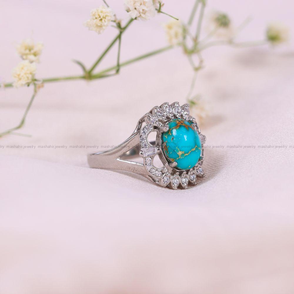 انگشتر فیروزه شجری زنانه کد 11436