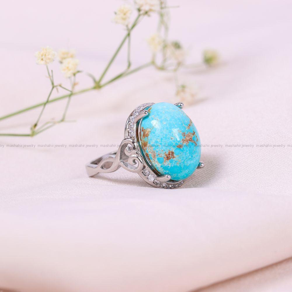 انگشتر فیروزه شجری زنانه کد 11438
