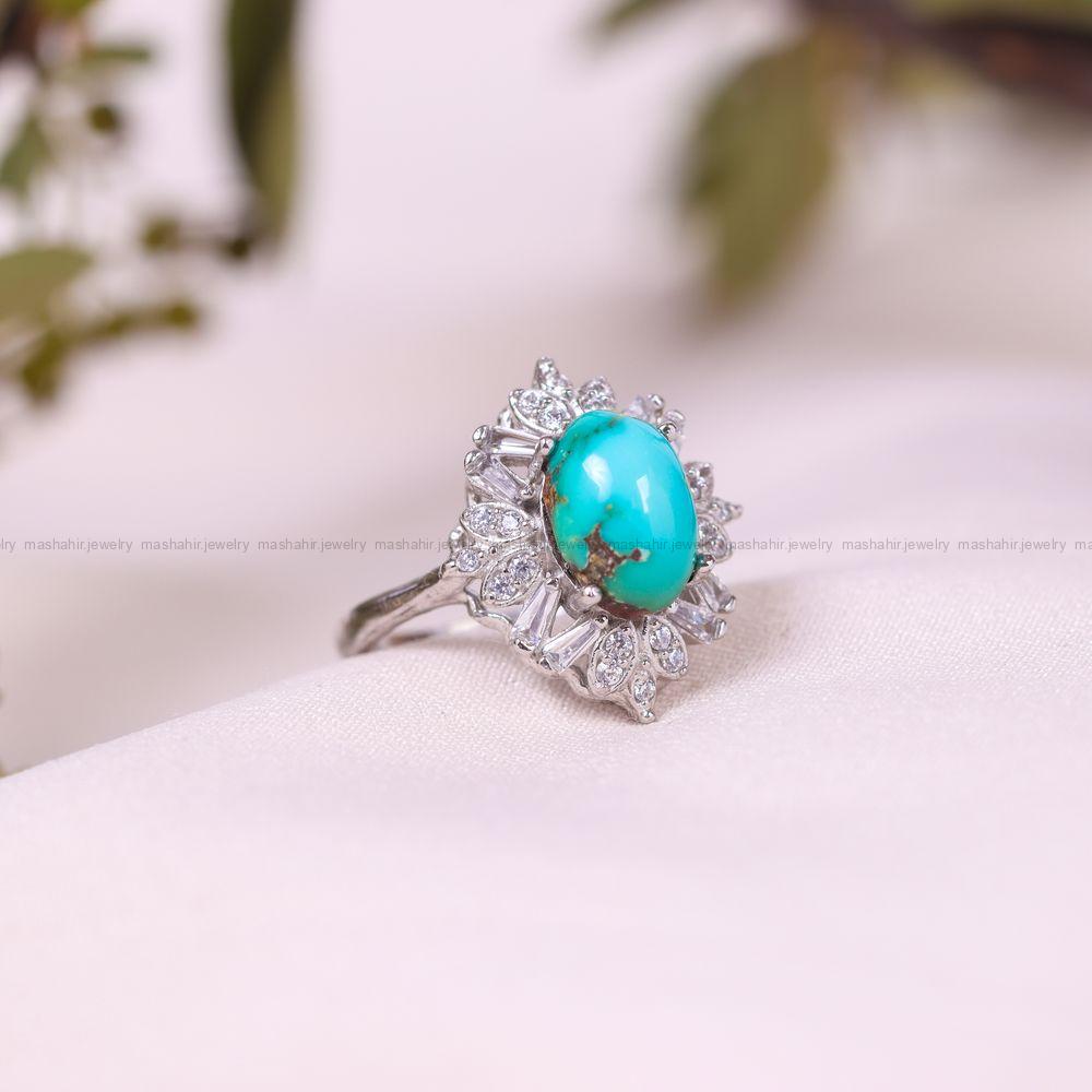 انگشتر فیروزه شجری زنانه کد 11439