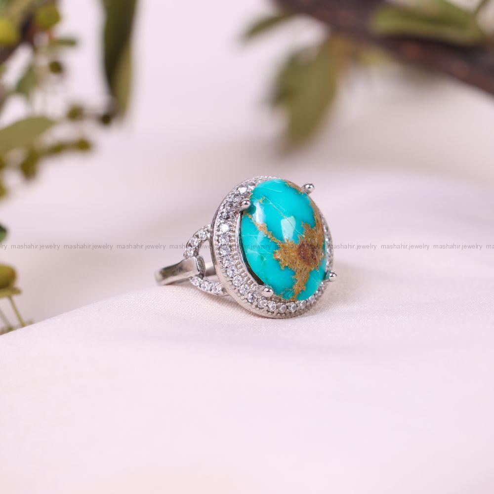 انگشتر فیروزه شجری زنانه کد 11442