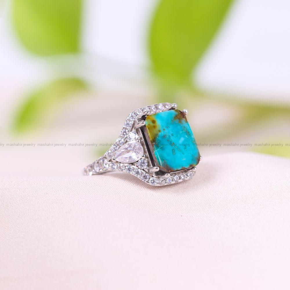 انگشتر فیروزه شجری زنانه کد 11630