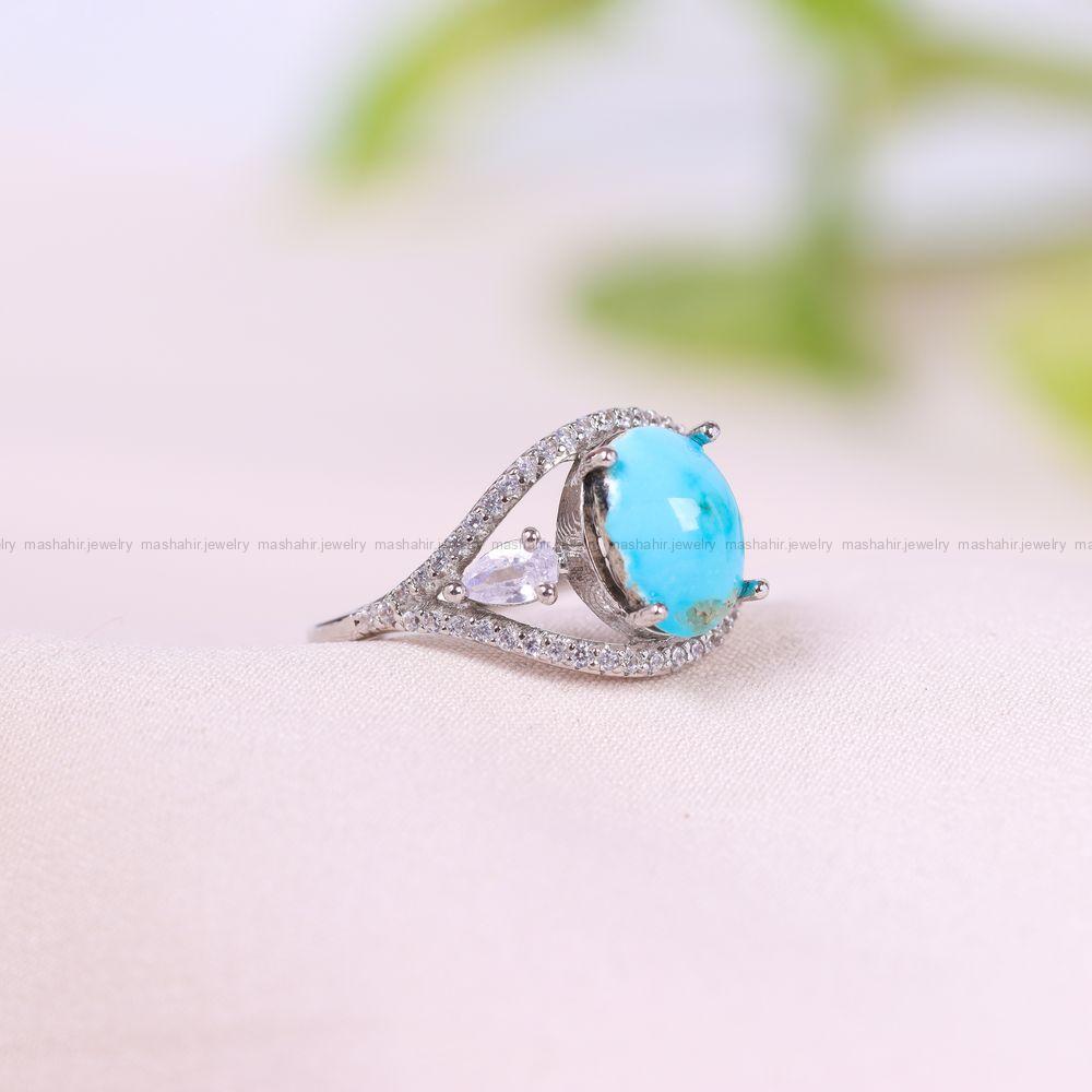 انگشتر فیروزه شجری زنانه کد 11631