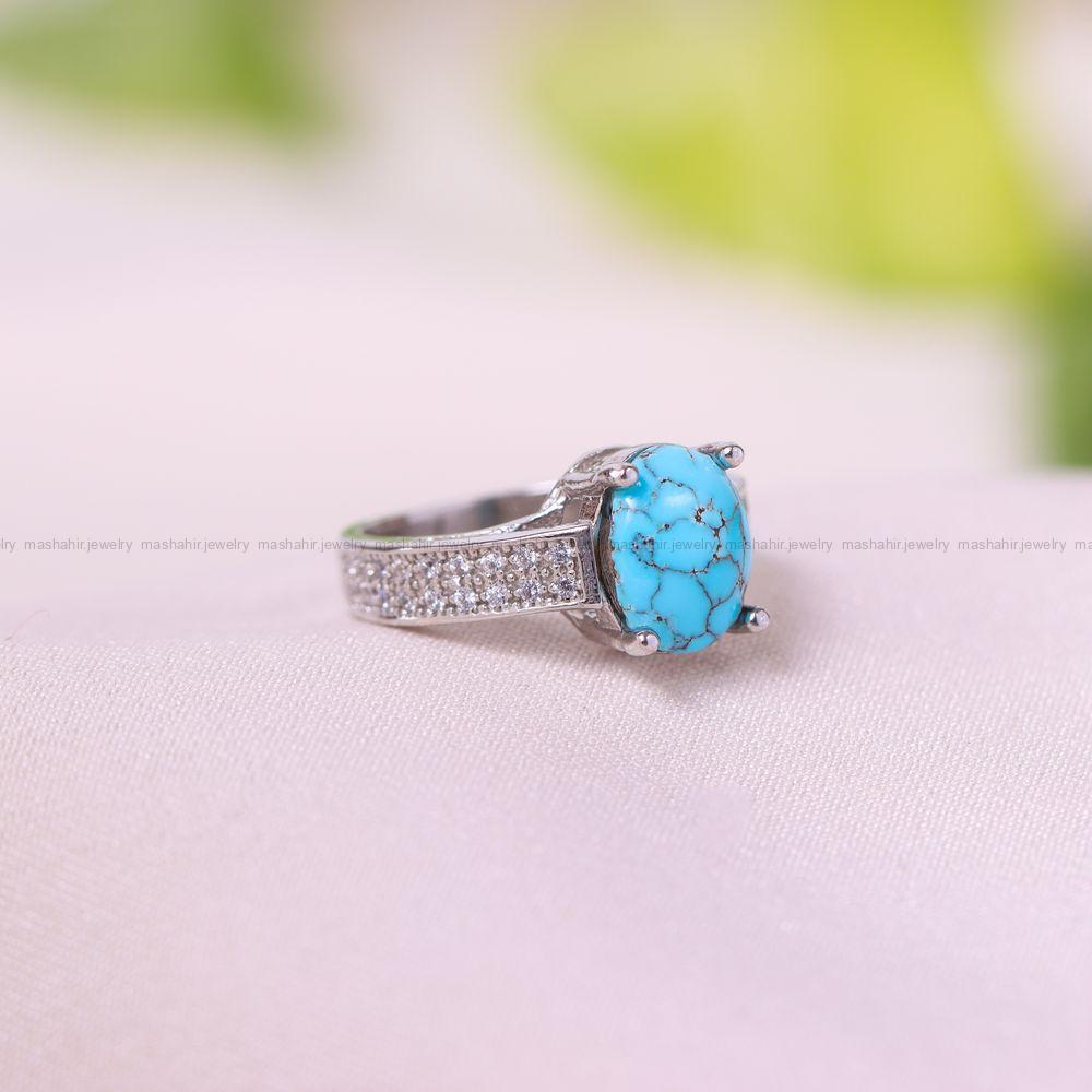انگشتر فیروزه شجری زنانه کد 11635