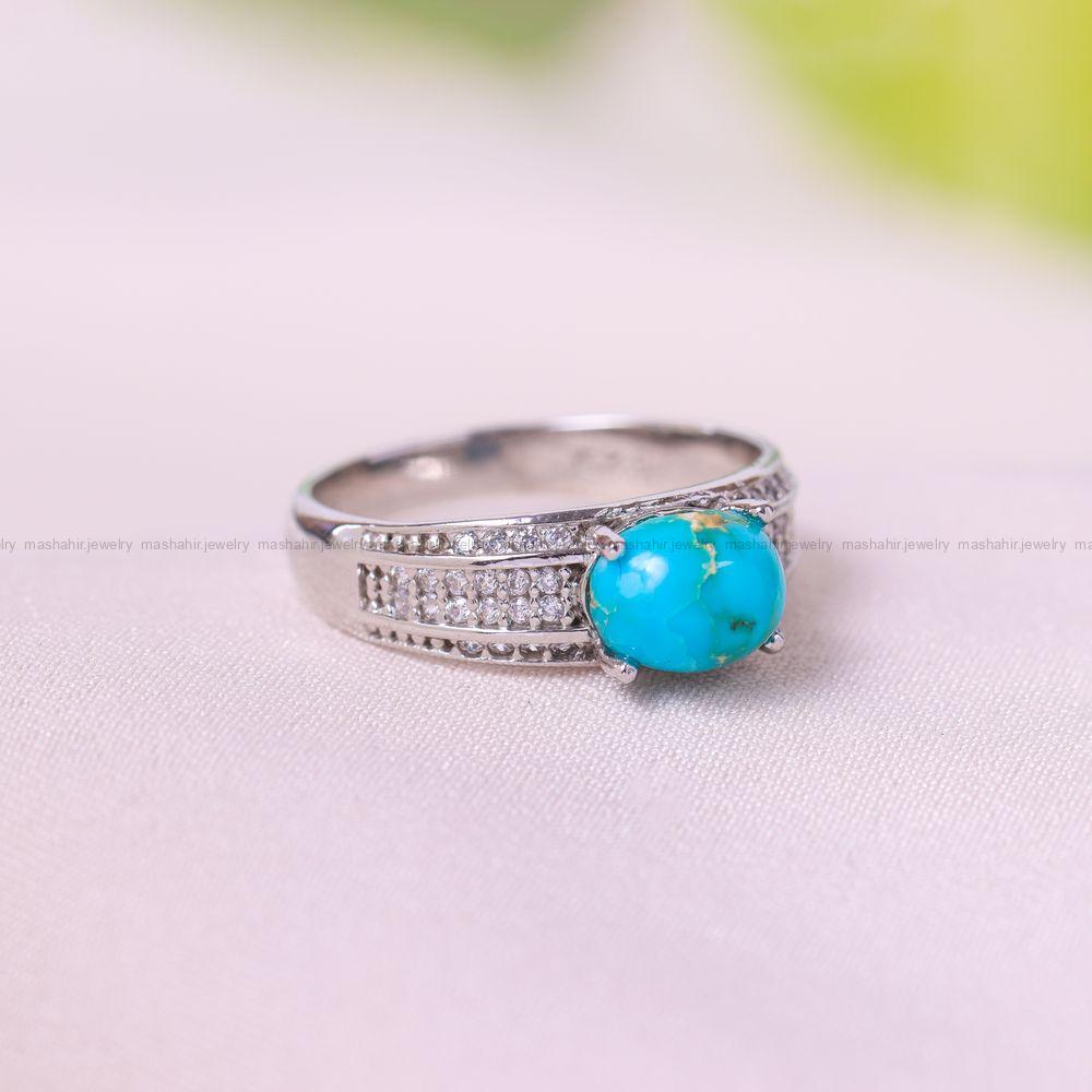 انگشتر فیروزه شجری زنانه کد 11636