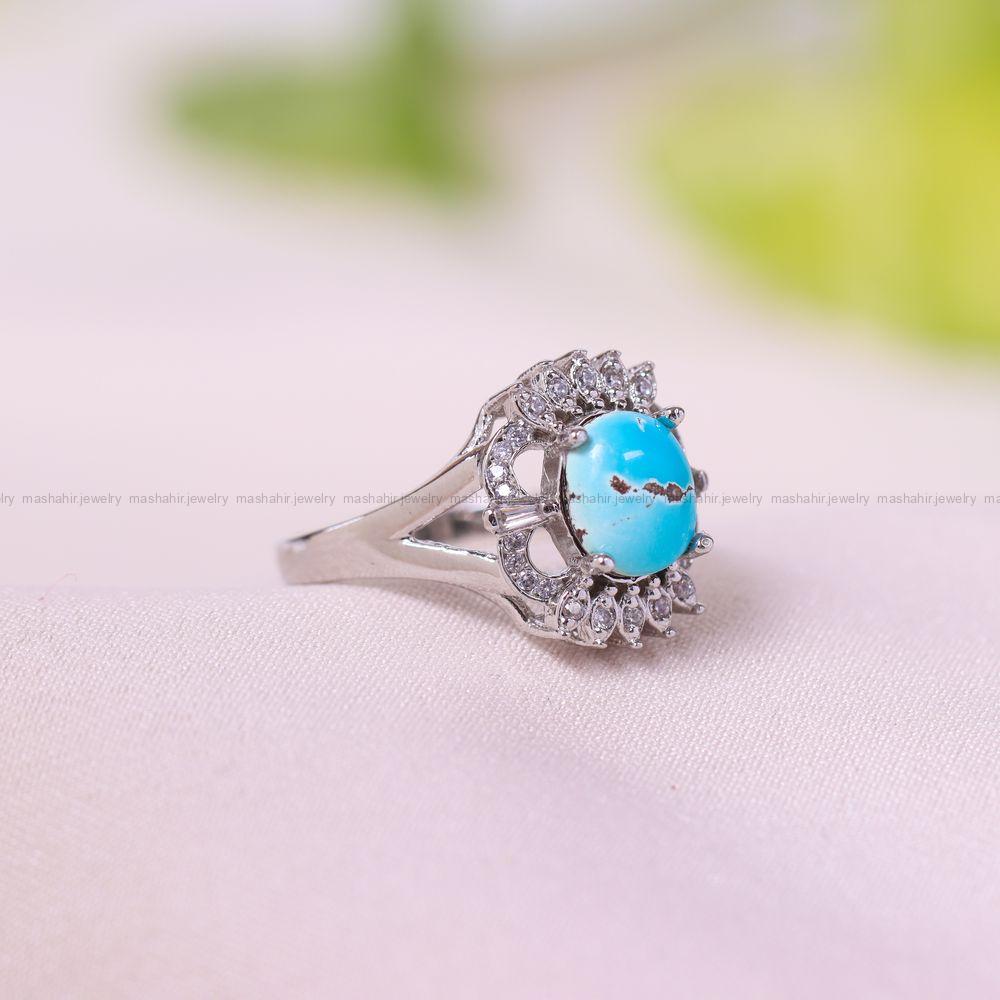 انگشتر فیروزه شجری زنانه کد 11637