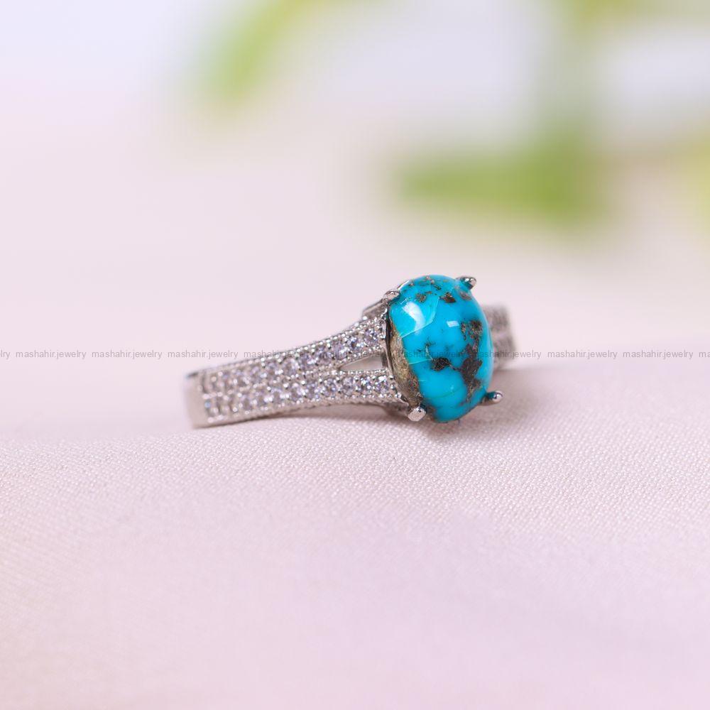 انگشتر فیروزه شجری زنانه کد 11638