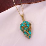 گردنبند فیروزه دست بافت زنانه کد 11658