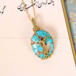 گردنبند فیروزه دست بافت زنانه کد 11665