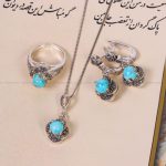 نیم ست فیروزه زنانه کد 11667