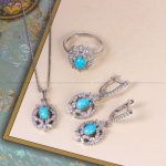 نیم ست فیروزه زنانه کد 11671