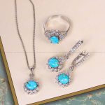 نیم ست فیروزه زنانه کد 11673