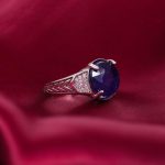 انگشتر یاقوت کبود زنانه کد 11777