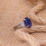 انگشتر یاقوت کبود زنانه کد 11797