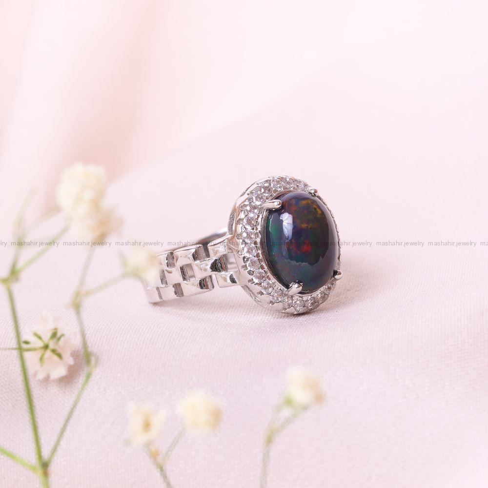 انگشتر اوپال زنانه کد 11834