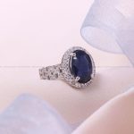 انگشتر یاقوت کبود زنانه کد 11836