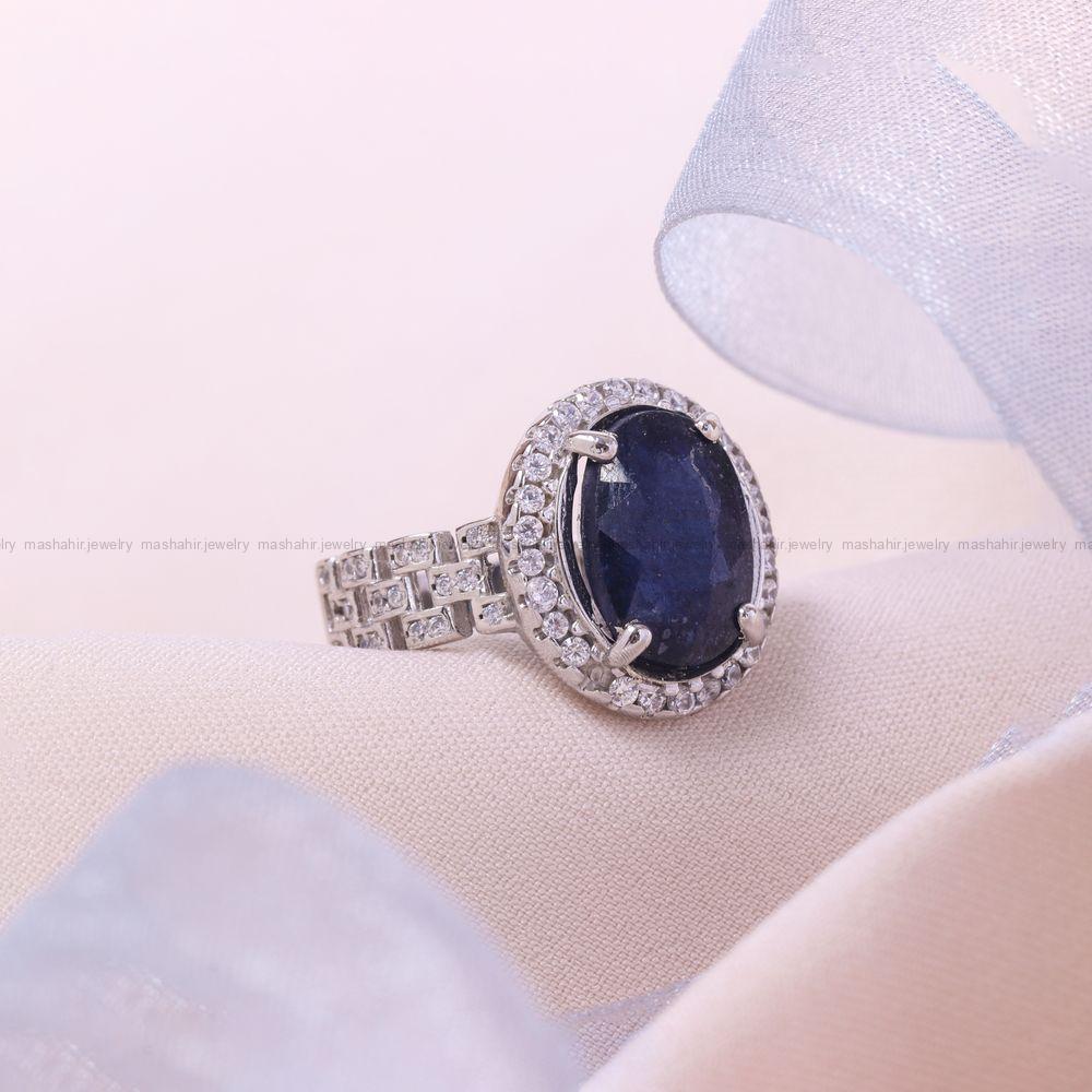 انگشتر یاقوت کبود زنانه کد 11836