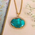 گردنبند فیروزه زنانه کد 12148