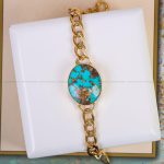 دستبند فیروزه زنانه کد 12156