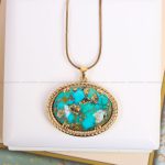 گردنبند فیروزه زنانه کد 12157