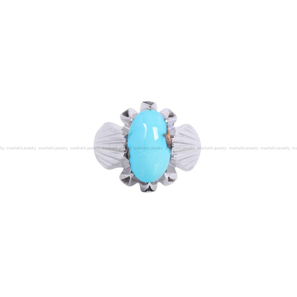 انگشتر فیروزه عجمی مردانه کد 11693