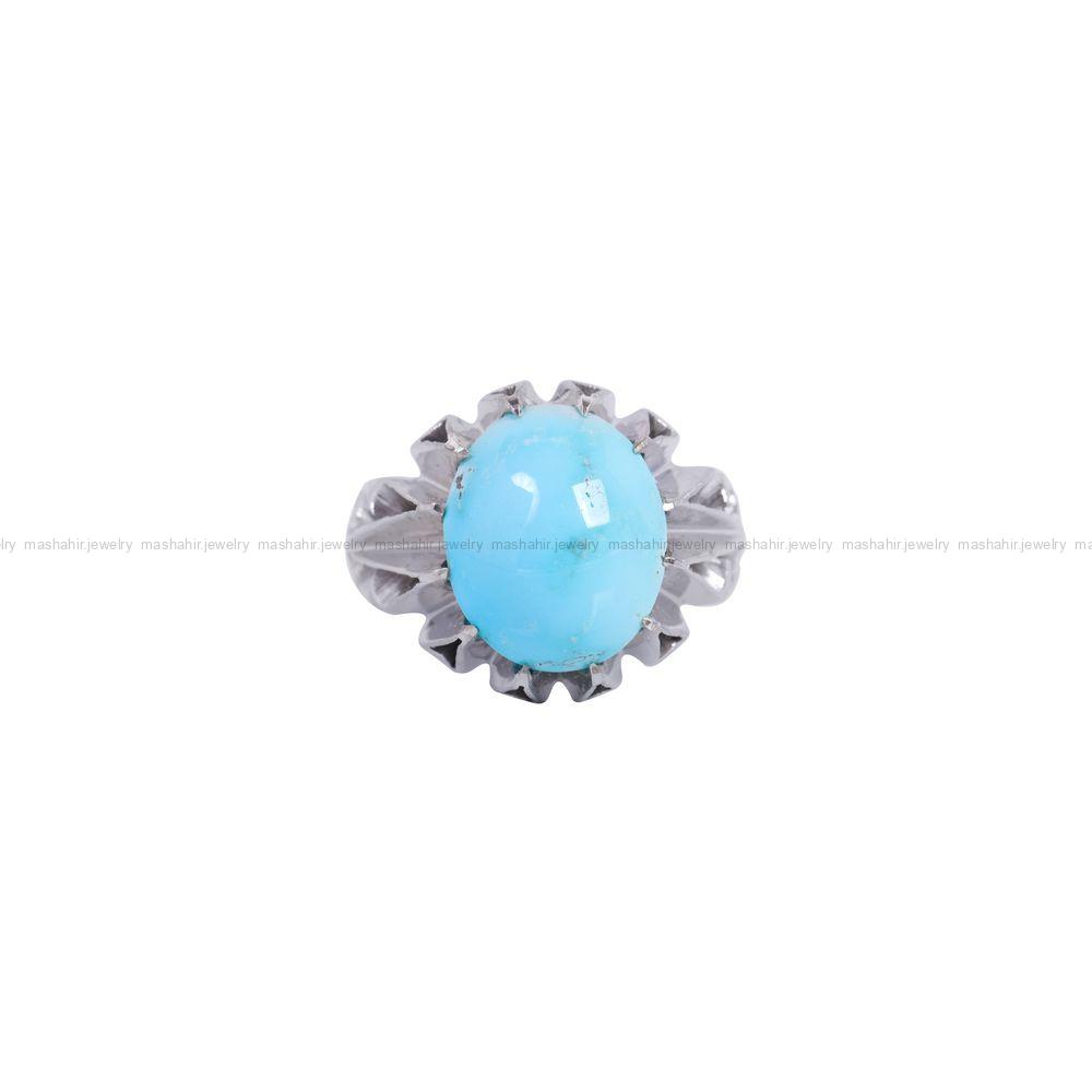 انگشتر فیروزه عجمی مردانه کد 11699