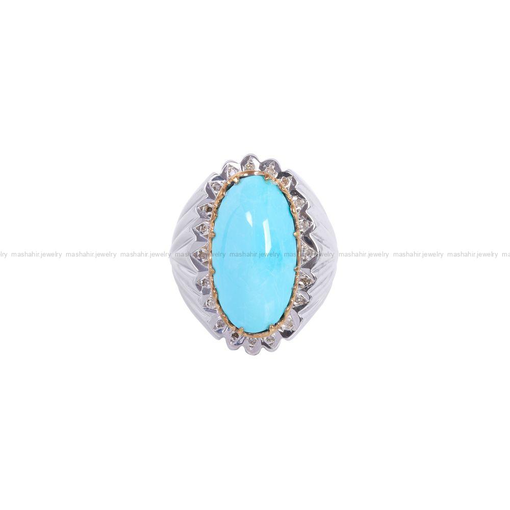 انگشتر فیروزه عجمی مردانه کد 11706