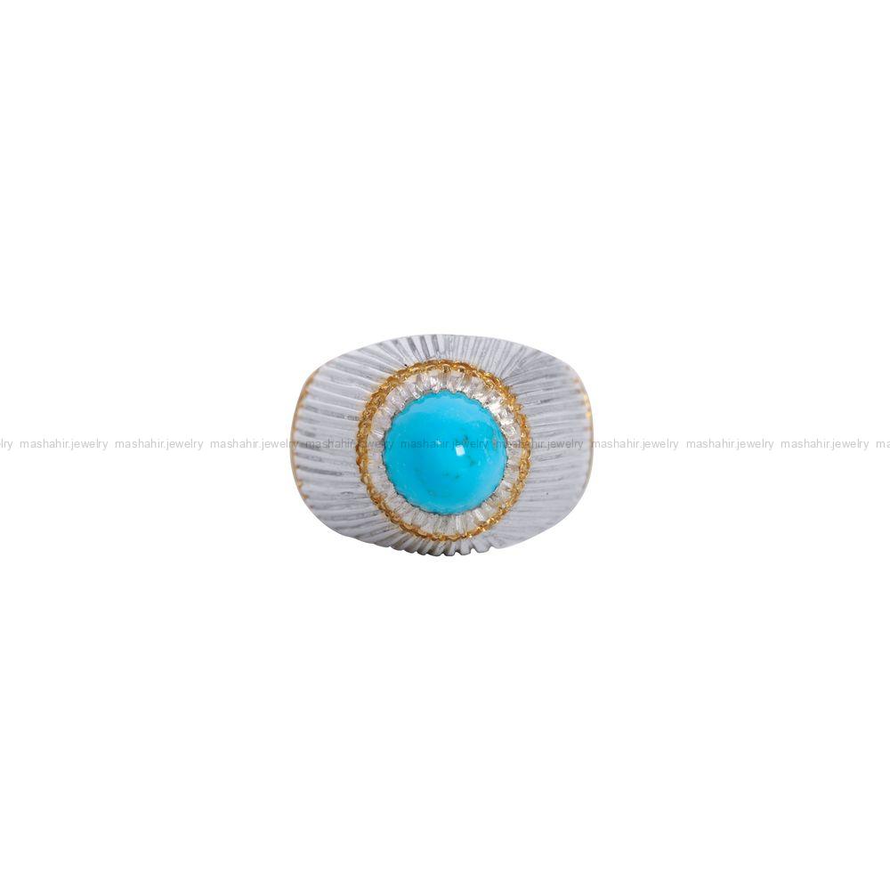 انگشتر فیروزه عجمی مردانه کد 11856