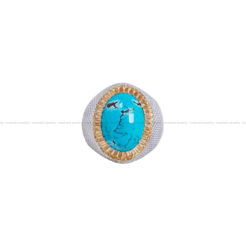 انگشتر فیروزه شجری مردانه کد 11866