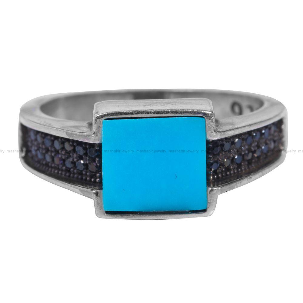 انگشتر فیروزه عجمی مردانه کد 12024