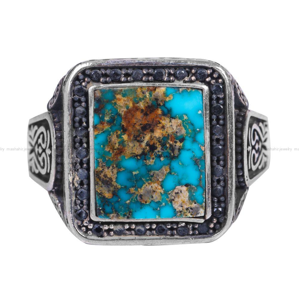 انگشتر فیروزه شجری مردانه کد 12038