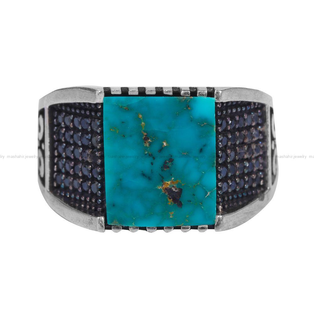 انگشتر فیروزه شجری مردانه کد 12044